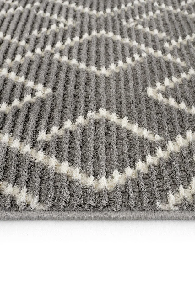 Vetrina 3605 Gri Etnik Desenli Iskandinav Yolluk Antre Hol Koridor Halısı Yatak Odası Halı Yolluk